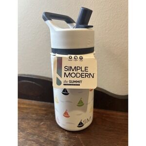 New Simple Modern Summit‎ 14oz Stainless Steel Bottle Straw Lid Ships At Sea